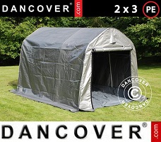 Tente 2x3x2m PE, avec couverture de sol, Gris