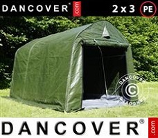 Tente 2x3x2m PE, avec couverture de sol, Vert/Gris