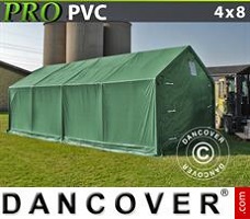 Tente 4x8x2x3,1m, PVC, Vert