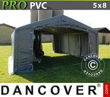 Tente 5x8x2x2,9m, PVC, Gris