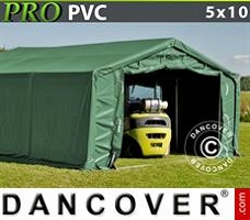 Tente 5x10x2x2,9m, PVC, Vert