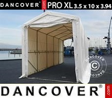 Tente 3,5x10x3,3x3,94m, PVC, Blanc