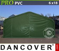 Tente 6x18x3,7m PVC, Vert