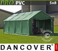 Tente 5x8x2x2,9m, PVC, Vert