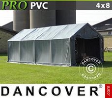 Tente 4x8x2x3,1m, PVC, Gris