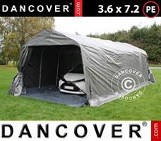 Tente 3,6x7,2x2,68m PE, avec couverture de sol, Gris
