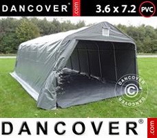 Tente 3,6x7,2x2,68m PVC, avec couverture de sol, Gris