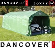 Tente 3,6x7,2x2,68m PVC, avec couverture de sol, Vert/Gris
