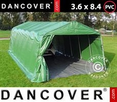 Tente 3,6x8,4x2,68m PVC, avec couverture de sol, Vert/Gris