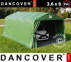 Tente 3,6x6x2,68m PVC, avec couverture de sol, Vert/Gris