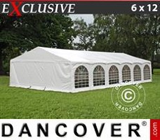 Tente de réception 6x12m PVC, Arched, Blanc