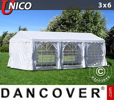 Tente de réception UNICO 3x6m, Blanc 
