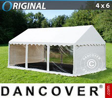 Tente de réception 4x6m PVC, Panoramique, Blanc 