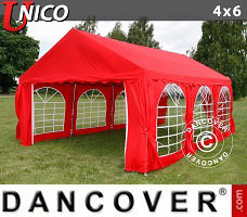 Tente de réception UNICO 4x6m, Rouge