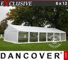 Tente de réception 6x12m PVC, Blanc, Panorama